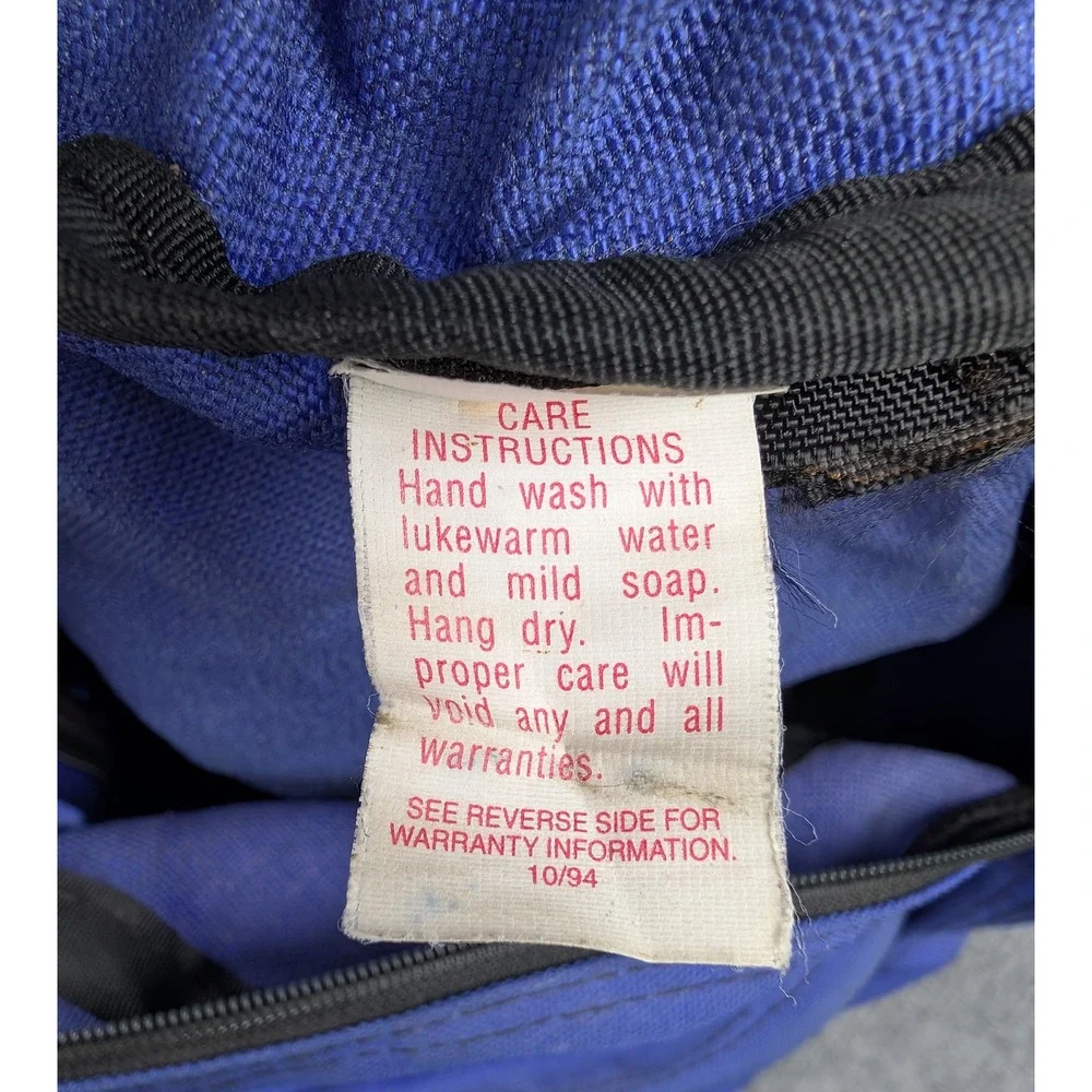 Vintage Jansport Backpack USA Made Blue 90s 1994 School Canvas Book Bag Zip